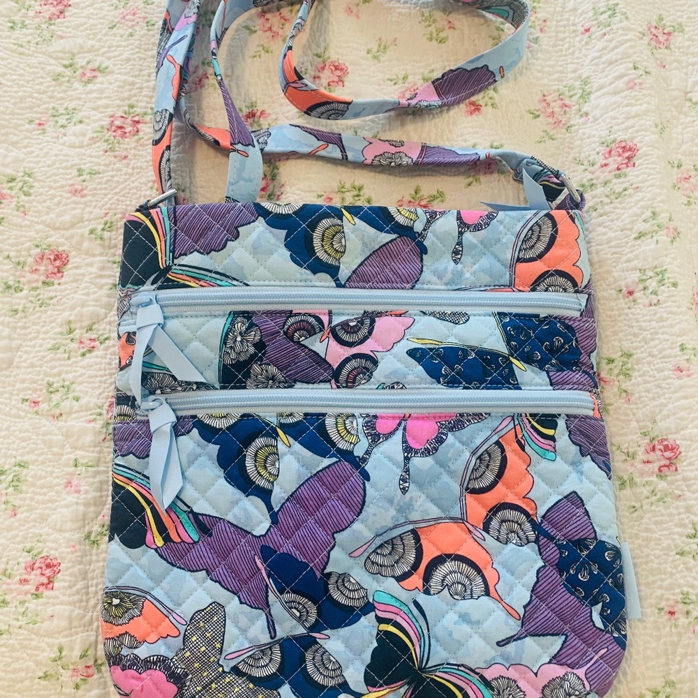 Vera Bradley Butterfly By Triple Zip Hipster in cotton